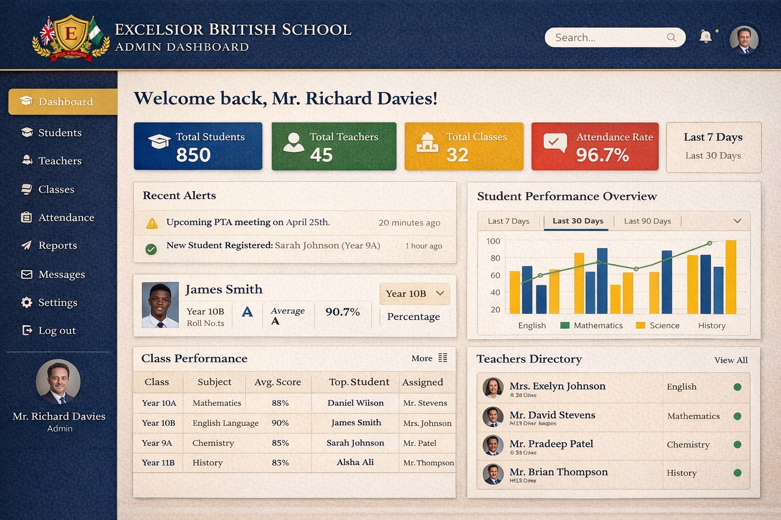 Excelsior British School SMS